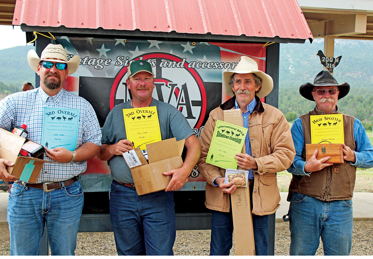 3rd Overall - Justin Scott, 2nd Overall - Cody Smith, BPCR Champion - Chip Mate, Champion Spotter - Sherman Brownlee.